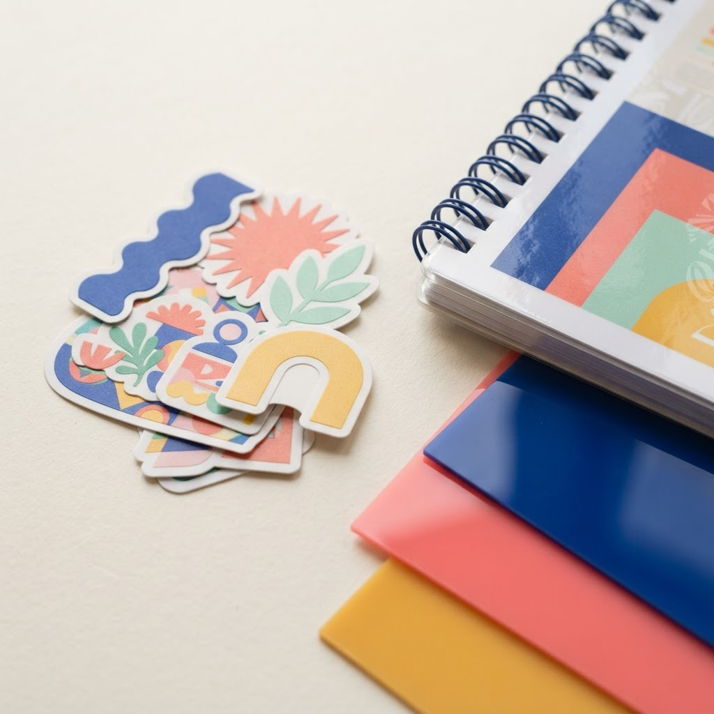 Die-cut stickers and laminated print samples